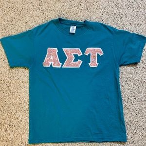 Alpha Sigma Tau embroidered letter tee